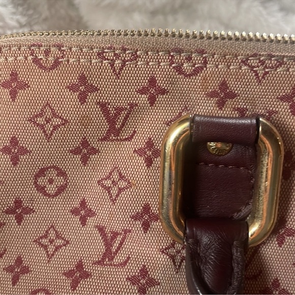 Vintage MiniLin Alma Louis Vuitton 
rare burgundy & pink oblong satchel - Picture 10 of 11